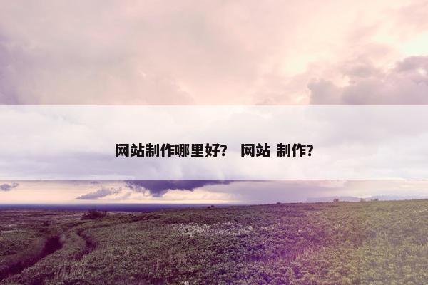 网站制作哪里好？ 网站 制作？