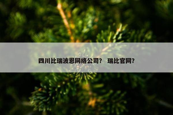 四川比瑞波恩网络公司？ 瑞比官网？