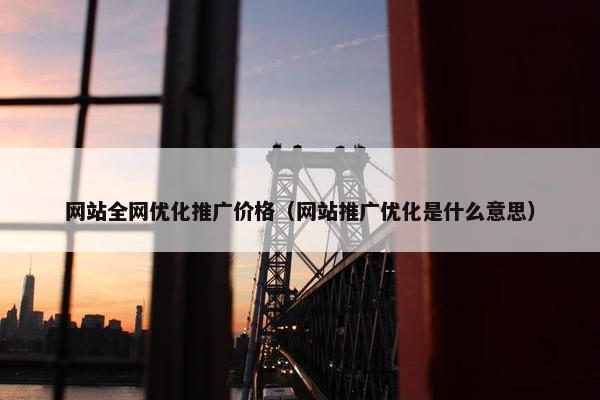 网站全网优化推广价格（网站推广优化是什么意思）