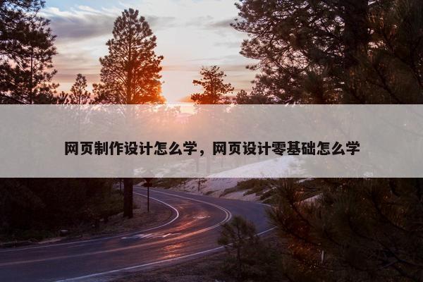 网页制作设计怎么学，网页设计零基础怎么学