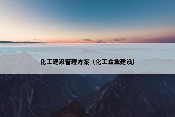 化工建设管理方案（化工企业建设）