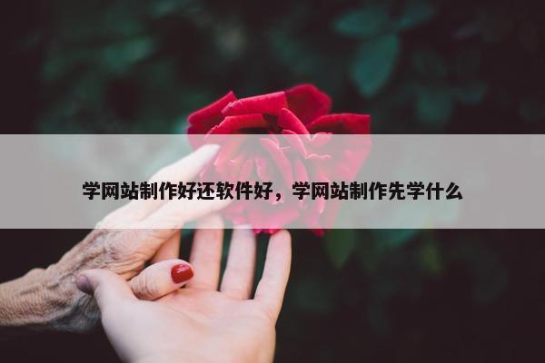 学网站制作好还软件好，学网站制作先学什么