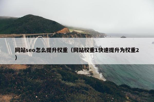 网站seo怎么提升权重（网站权重1快速提升为权重2）
