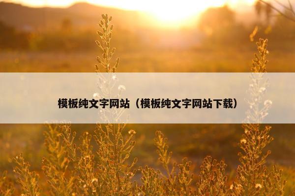 模板纯文字网站（模板纯文字网站下载）