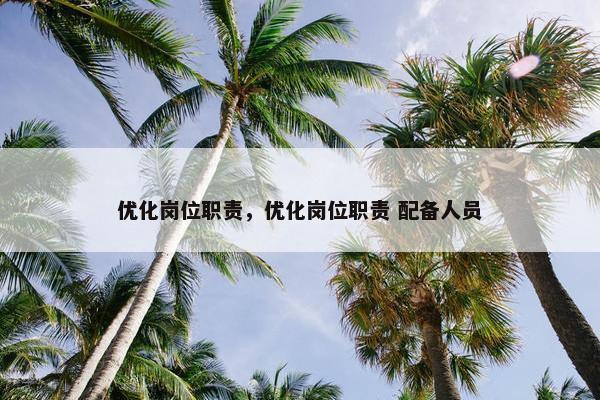 优化岗位职责，优化岗位职责 配备人员