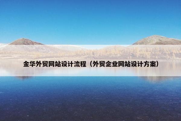 金华外贸网站设计流程（外贸企业网站设计方案）