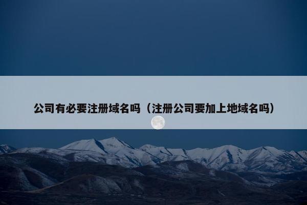 公司有必要注册域名吗（注册公司要加上地域名吗）