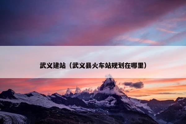 武义建站（武义县火车站规划在哪里）