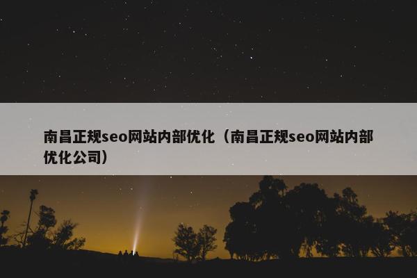南昌正规seo网站内部优化（南昌正规seo网站内部优化公司）