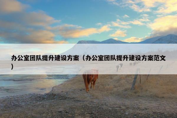 办公室团队提升建设方案（办公室团队提升建设方案范文）