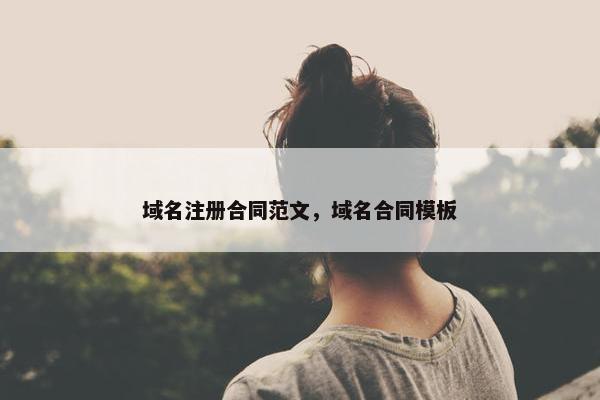 域名注册合同范文，域名合同模板