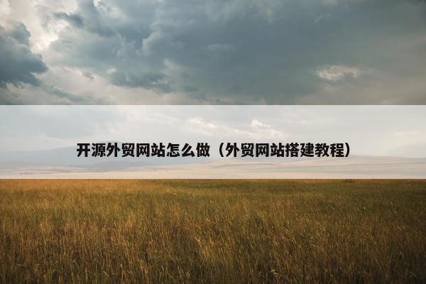 开源外贸网站怎么做（外贸网站搭建教程）