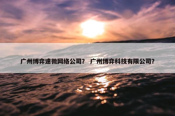 广州博弈速微网络公司？ 广州博弈科技有限公司？