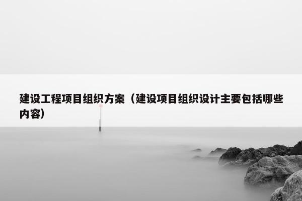 建设工程项目组织方案（建设项目组织设计主要包括哪些内容）