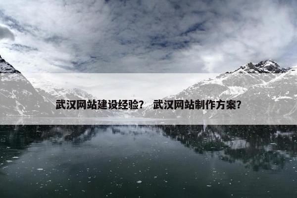 武汉网站建设经验？ 武汉网站制作方案？