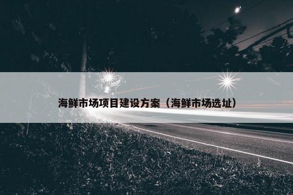 海鲜市场项目建设方案（海鲜市场选址）