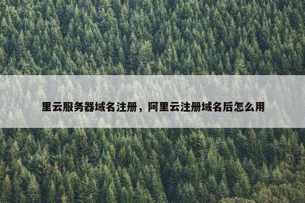 里云服务器域名注册，阿里云注册域名后怎么用
