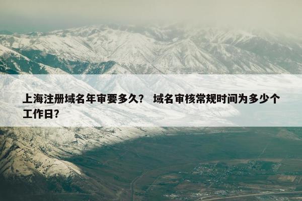 上海注册域名年审要多久？ 域名审核常规时间为多少个工作日？