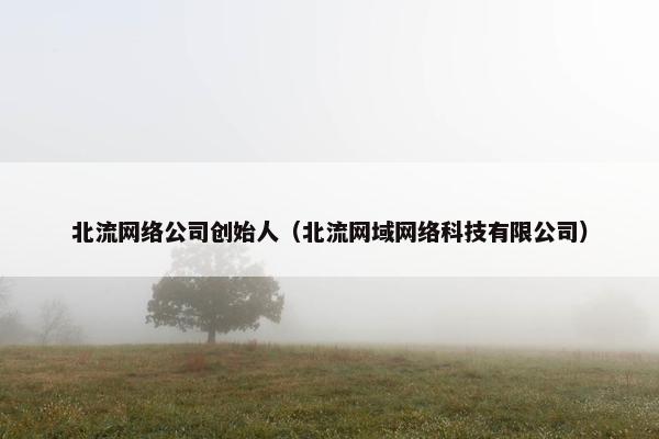 北流网络公司创始人（北流网域网络科技有限公司）