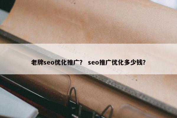 老牌seo优化推广？ seo推广优化多少钱？