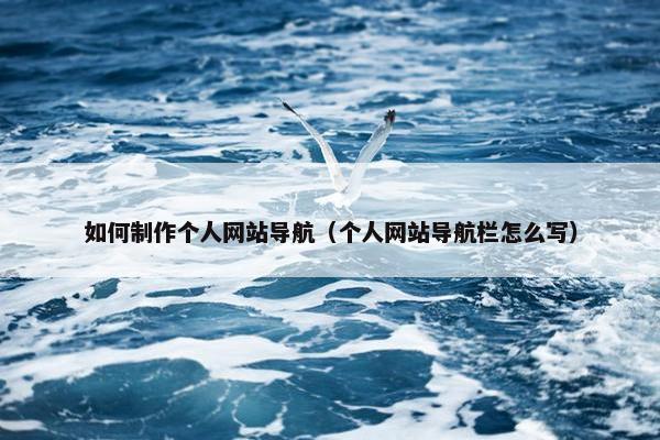 如何制作个人网站导航（个人网站导航栏怎么写）