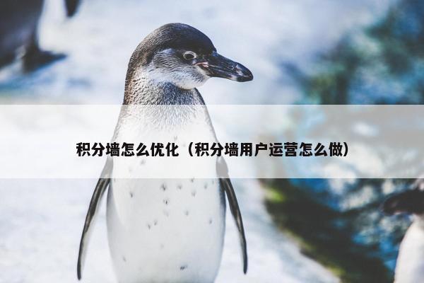 积分墙怎么优化（积分墙用户运营怎么做）
