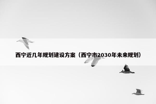 西宁近几年规划建设方案（西宁市2030年未来规划）