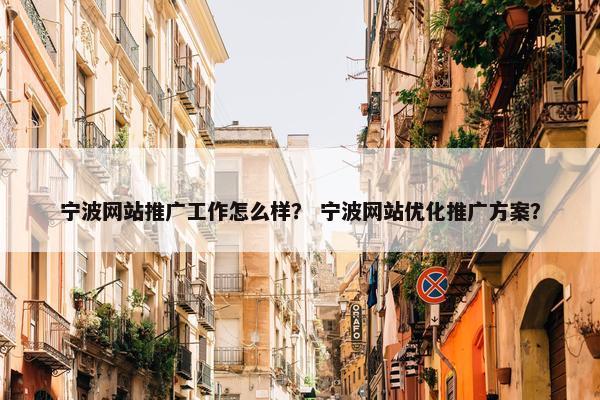 宁波网站推广工作怎么样？ 宁波网站优化推广方案？