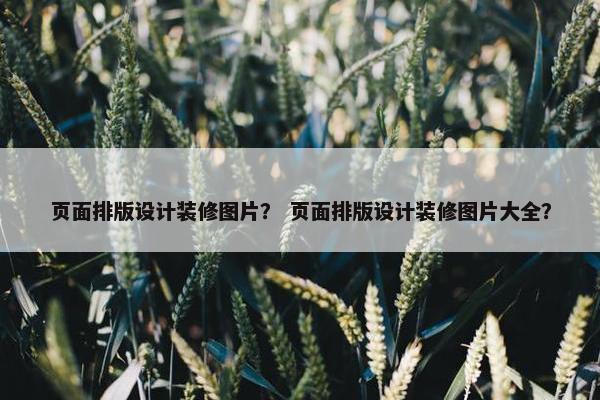 页面排版设计装修图片？ 页面排版设计装修图片大全？