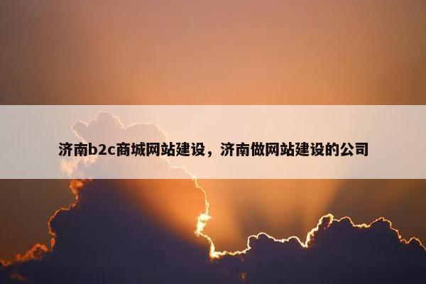 济南b2c商城网站建设，济南做网站建设的公司