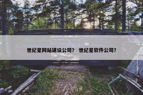 世纪星网站建设公司？ 世纪星软件公司？