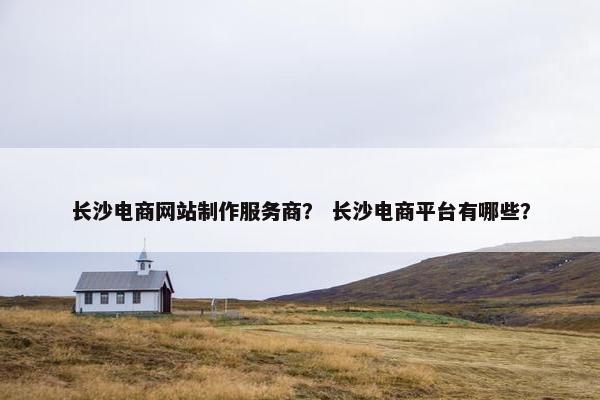 长沙电商网站制作服务商？ 长沙电商平台有哪些？