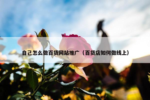 自己怎么做百货网站推广（百货店如何做线上）