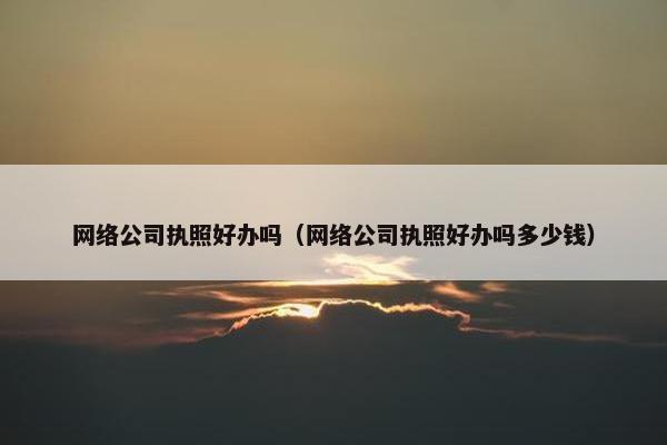 网络公司执照好办吗（网络公司执照好办吗多少钱）