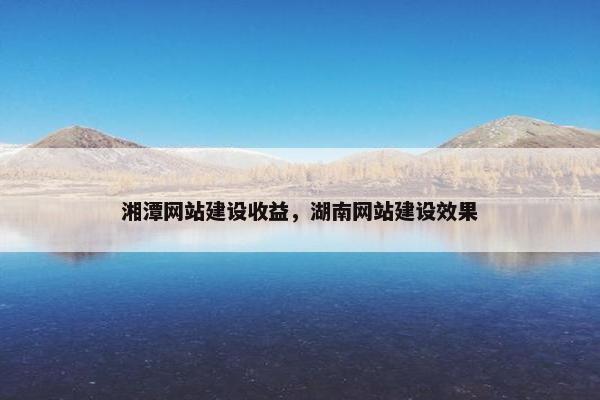 湘潭网站建设收益，湖南网站建设效果