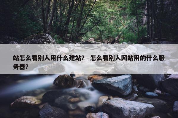 站怎么看别人用什么建站？ 怎么看别人网站用的什么服务器？