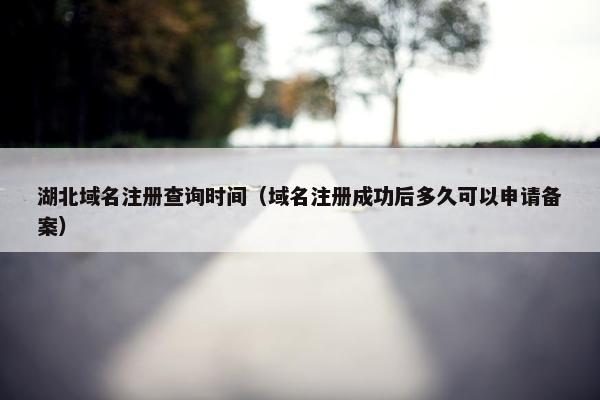 湖北域名注册查询时间（域名注册成功后多久可以申请备案）