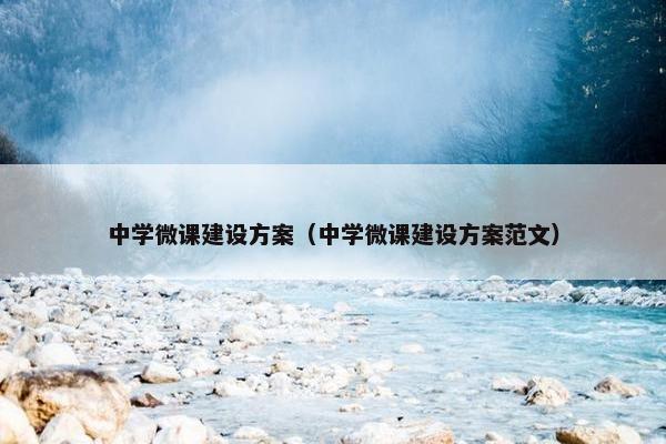 中学微课建设方案（中学微课建设方案范文）