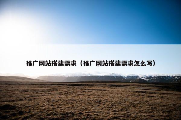 推广网站搭建需求（推广网站搭建需求怎么写）