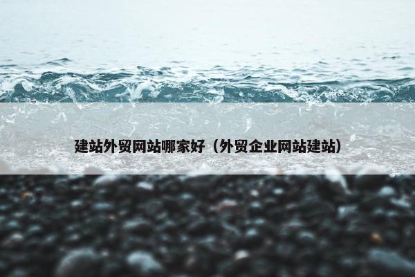 建站外贸网站哪家好（外贸企业网站建站）
