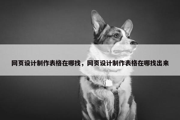 网页设计制作表格在哪找，网页设计制作表格在哪找出来