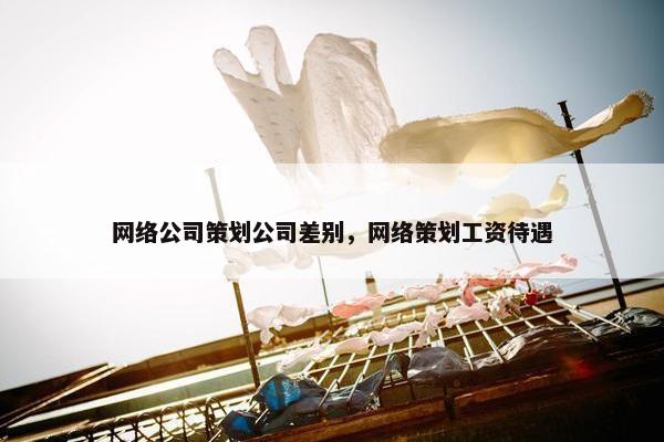 网络公司策划公司差别，网络策划工资待遇