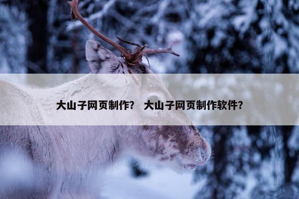 大山子网页制作？ 大山子网页制作软件？