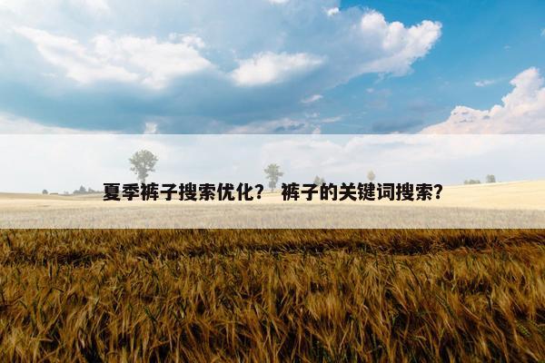 夏季裤子搜索优化？ 裤子的关键词搜索？