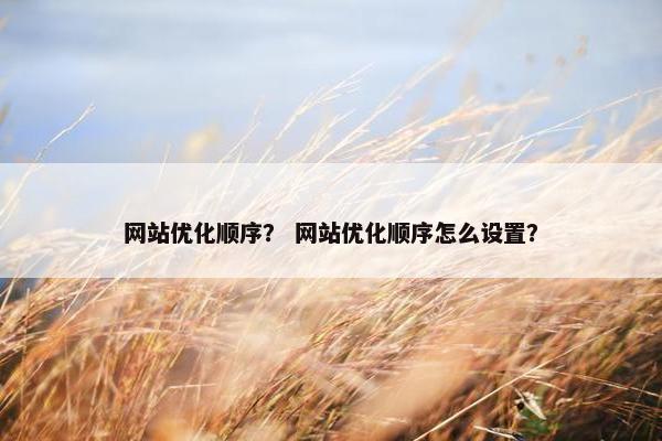 网站优化顺序？ 网站优化顺序怎么设置？