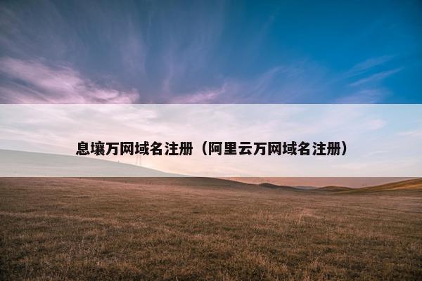 息壤万网域名注册（阿里云万网域名注册）