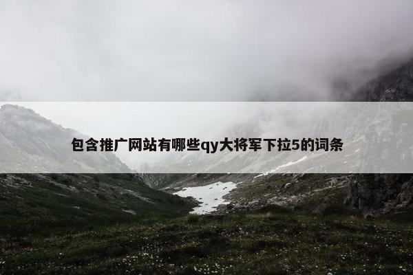 包含推广网站有哪些qy大将军下拉5的词条