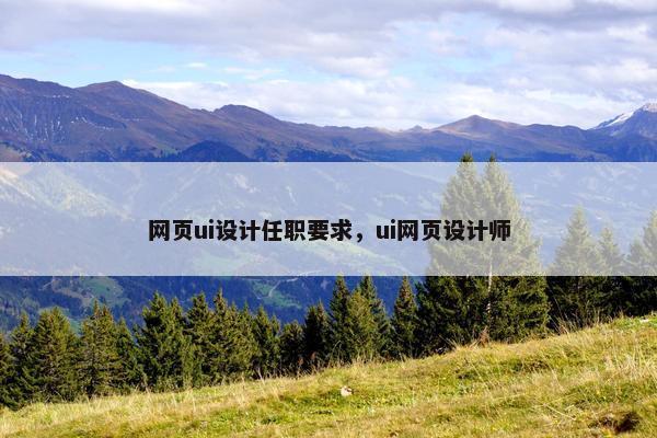 网页ui设计任职要求，ui网页设计师