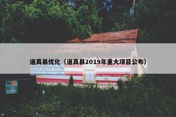 道真县优化（道真县2019年重大项目公布）