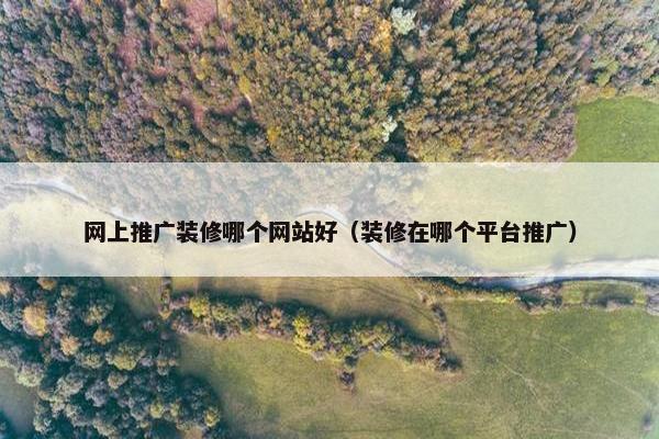 网上推广装修哪个网站好（装修在哪个平台推广）